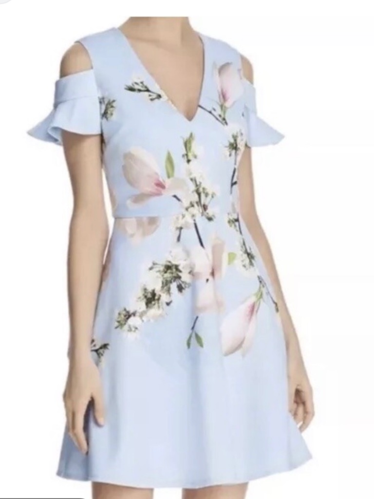Ted Baker Effrae Harmony Floral Baby Blue Us Size 2-4